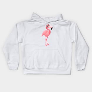 Funny flamingo with cute eyes Kids Hoodie